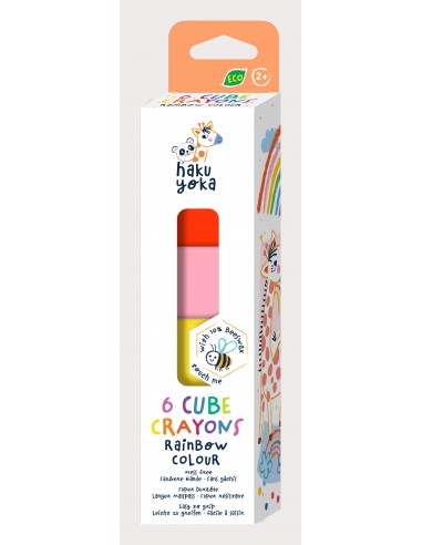 6 CUBE CRAYONS-RAINBOW COLOUR